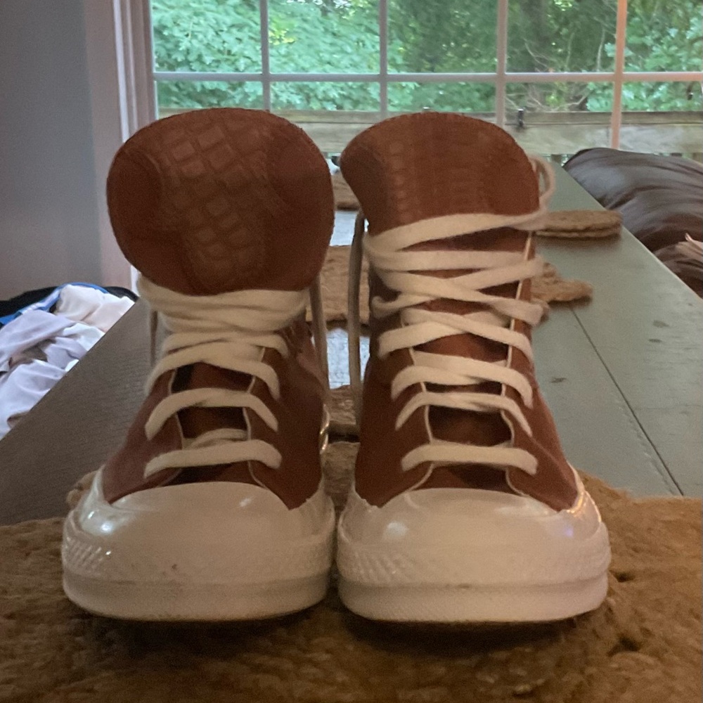 Converse Brown Leather High-Top Sneakers
